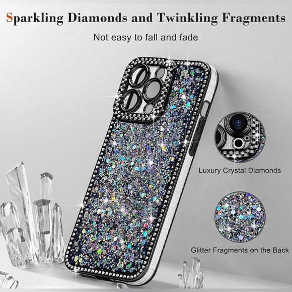 Glitter Silver Phone Case for iPhone 12 Pro Max - Picture 5 of 9